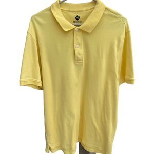Men’s  Member’s mark size L 100% Egyptian cotton pale yellow polo shirt
